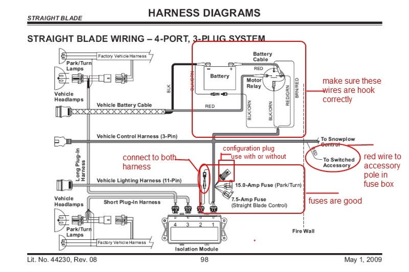 only one headlight on plow (low beam) | PlowSite fisher minute mount 2 headlight wiring diagram 